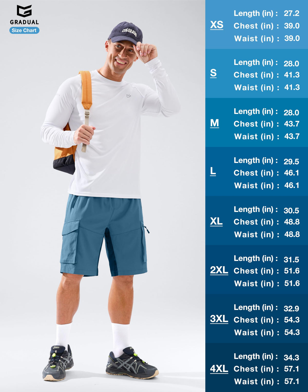 Men's Sun Protection Swim Long Sleeve UPF 50+ Shirts Royal Blue M