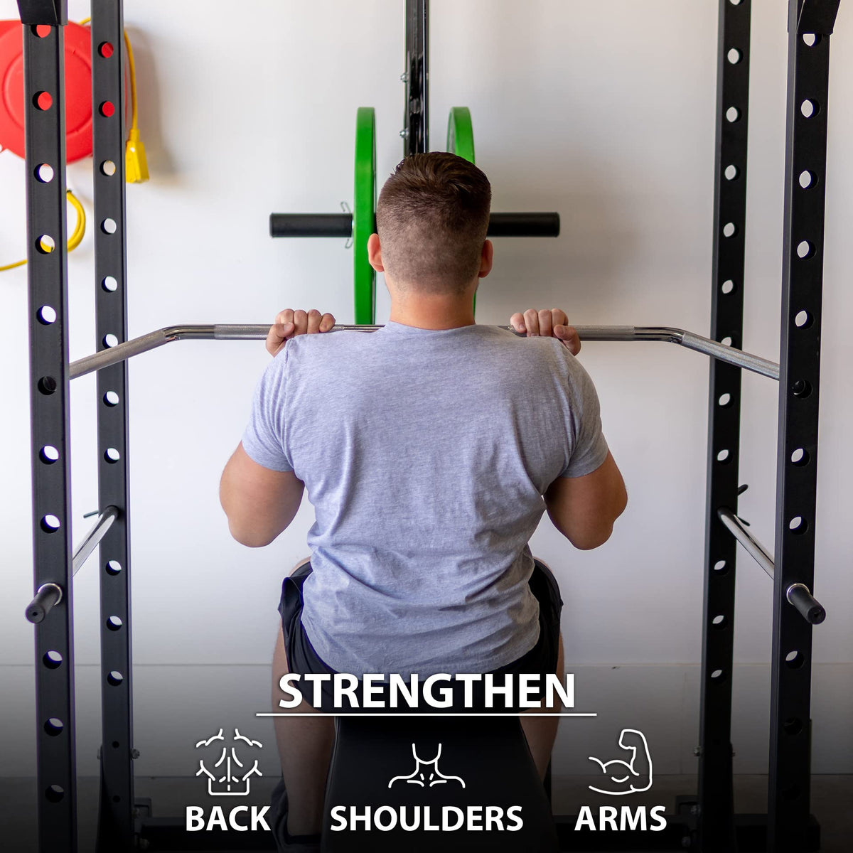 Synergee Lat Bar 48" – Wide and Narrow Grip Cable Attachment