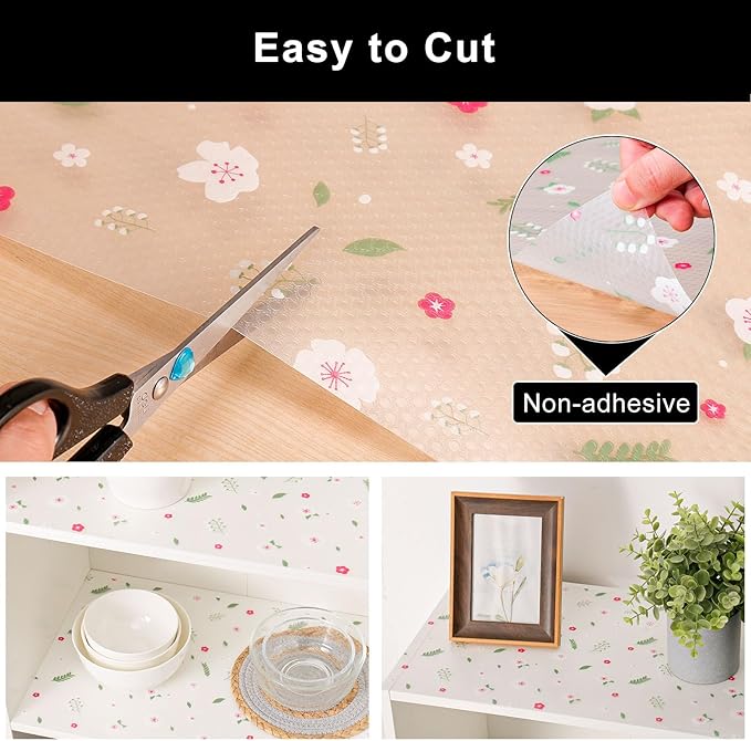 Cooyes Shelf Liner – Premium Non-Adhesive Cabinet & Drawer Liner for Kitchen – Waterproof Shelf Paper with Modern Pattern – Durable EVA Cabinet Mat – Easy to Cut (24" W x 360" L)