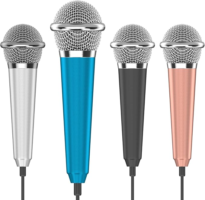 Mini Microphone for iPhone iPad Small ASMR Tiny Microphone for Voice Video Recording Singing, Vlogging, Podcasting YouTube (1 PCS Blue)