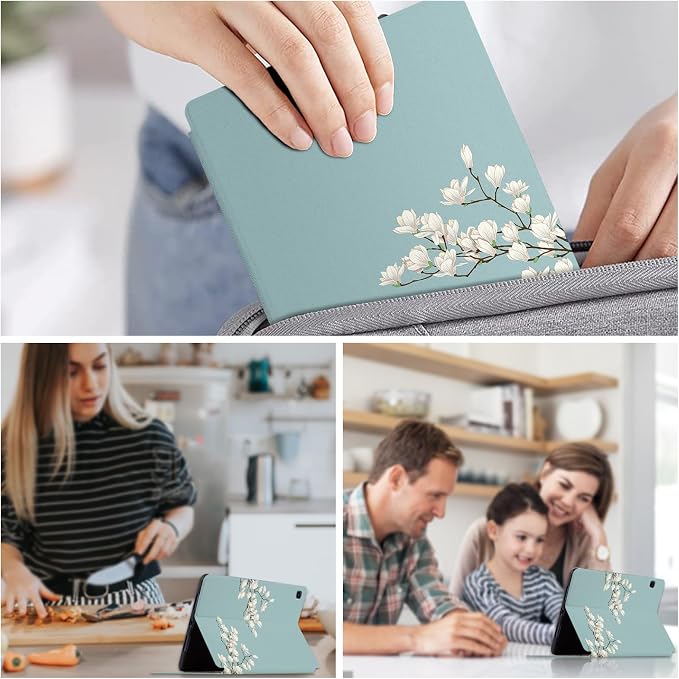 Shockproof Protective Case for Samsung Galaxy Tab S6 Lite 2024/2022/2020 Model SM-P610/P613/P615/P619 - Folding Stand Cover for Galaxy Tablet S6 Lite - Cute Dinosaur