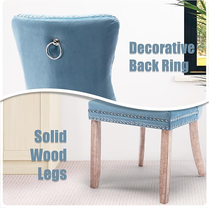 SoarFlash Kitchen Table and Chairs for 2, 24" Dining Table Set for 2 with Velvet Upholstered Chairs, 3 Piece Round Kitchen Table Set, Dining Room Table Set for Small Space, Apartment