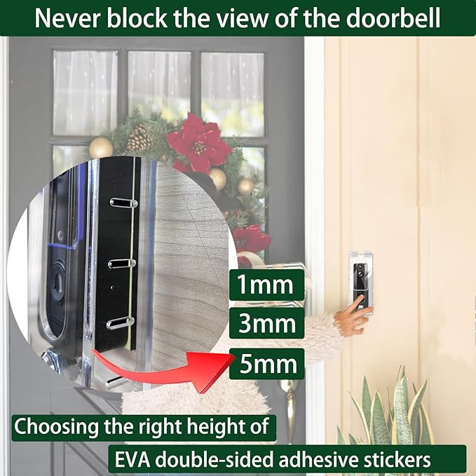 groword Anti-Theft Video Doorbell Mount Compatible with Most Video Doorbell, Acrylic,Highly Transparent Doorbell Lock Box Kit for Houses, Apartments, Businesses,Fit Doorbell 5.5"x 2.16"x 1.49"or Small