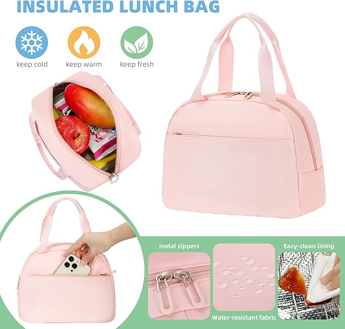 Hidds School Backpack for Teens Girls Women 3 PCS Kids Bookbag Set with Lunch Box College Laptop Backpacks Travel Daypack Bag