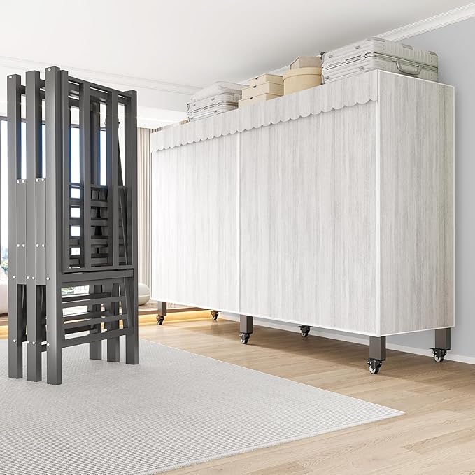 Heavy Duty Portable Closet with Cover Foldable Covered Clothes Rack for Hanging Clothes Armoire Wardrobe Closet System Freestanding Coat Storage Garment Racks (light gray(74.9in))