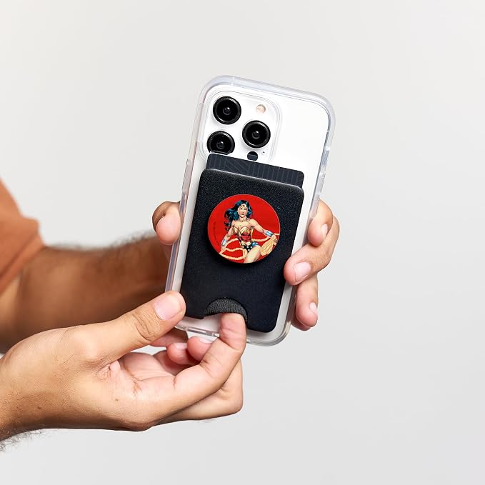 DC Comics Wonder Woman Character PopSocket Adhesive PopGrip for Phones and Tablets Black