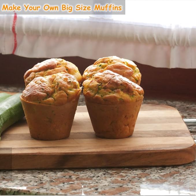 Bongpuda Silicone Muffin Pans,6 Cup Large Silicone Cupcake Pans,2-Pack