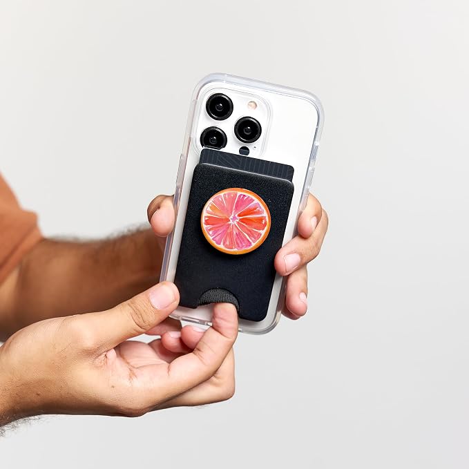 Cute Pink Grapefruit Design Tasty Summer Citrus on White PopSockets Adhesive PopGrip