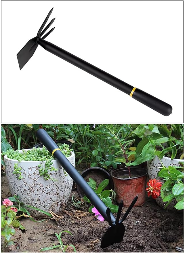 Hoe and Cultivator, Hoe Garden Tool, Hand Hoe Cultivator Garden Tool, Thickened Manganese Steel, Garden Hoe for Weeding, Planting, Loosening Soil, Digging,No Assembly Required