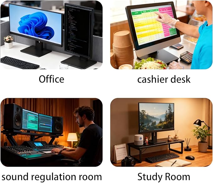 2026 Version Ergonomic VESA Monitor Stand, 150mm Spring Height adjustment,, Tool-Free Base, Swivel, Tilt & Rotation, for 26–32" Monitors, 7.28–8.82 lb, 100x100mm Vesa Mount (7.28~8.82LB)