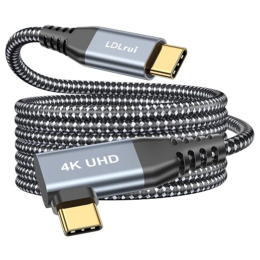 LDLrui 10FT Right Angle USB C Cable 100W PD 20Gbps Data 4K Video | Large Workspaces Commercial Displays Long Distance Routing Flexible Installation Full-Featured USB-C