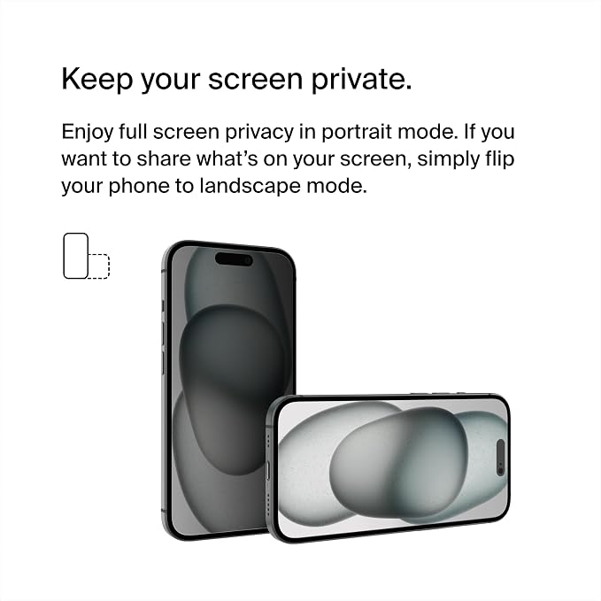 Belkin ScreenForce TemperedGlass Treated Privacy Screen Protector for iPhone 15 and 14 Pro - Slim & Scratch-Resistant - Includes Easy Align Tray for Bubble Free Application