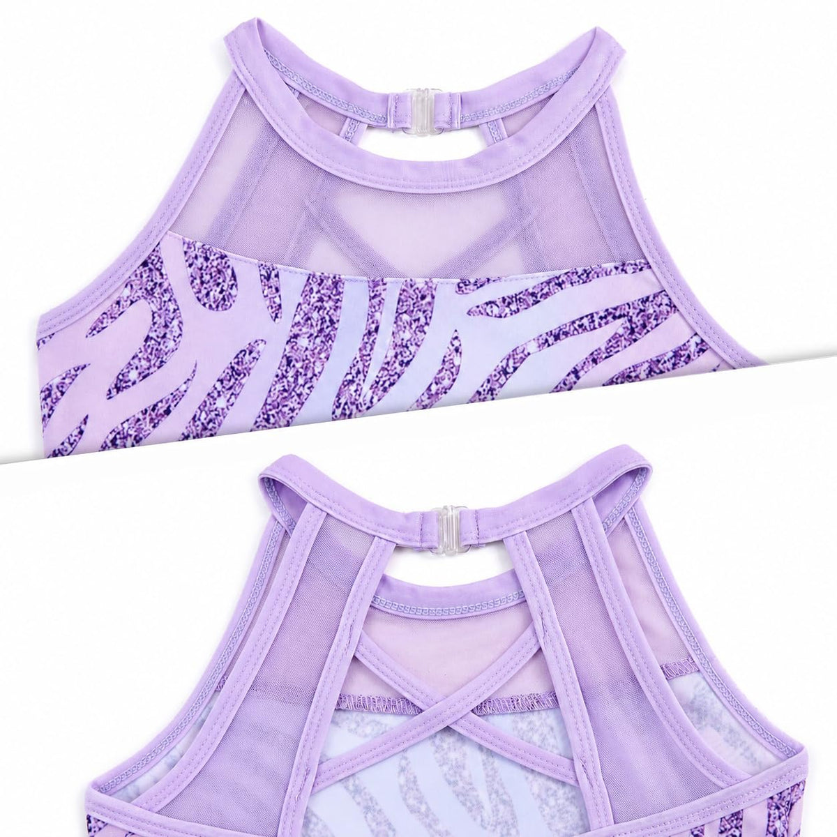 Tstiti Gymnastics Leotards for Girls Clasp Back 4-Piece