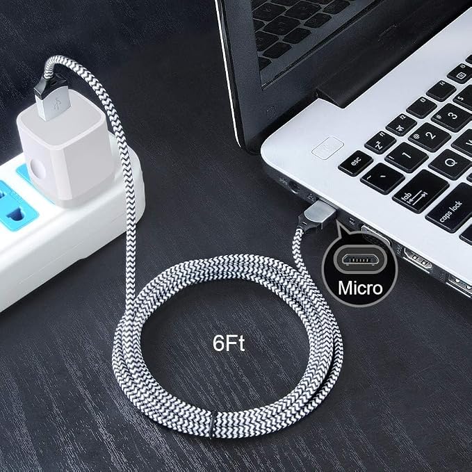 Android Phone Charger Micro Cable4-Pack Wall Plug 1A/5V Power Adapter with 6ft Nylon Braided Fast Charging Micro USB Cord Compatible Samsung Galaxy S7 S6 Edge S4 Note 5 Moto G5 Plus E4 G6 Play HTC