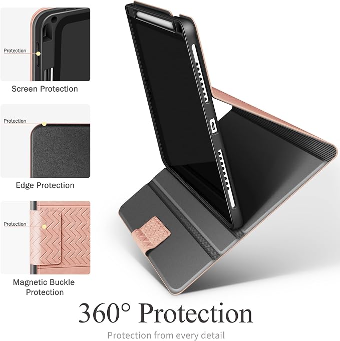 auaua Case for iPad Pro 11 inch (4th 3rd 2nd & 1st Gen) with Pencil Holder Auto Sleep/Wake PU Leather (Brown)