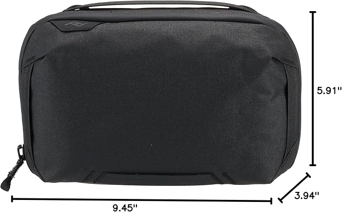 Peak Design Tech Pouch, Black, Electronics Organizer for Travel or Everyday Carry, Origami-Style Storage, Cable Pass-Through, Weatherproof Recycled Nylon, Gear Carry Bag for Men and Women