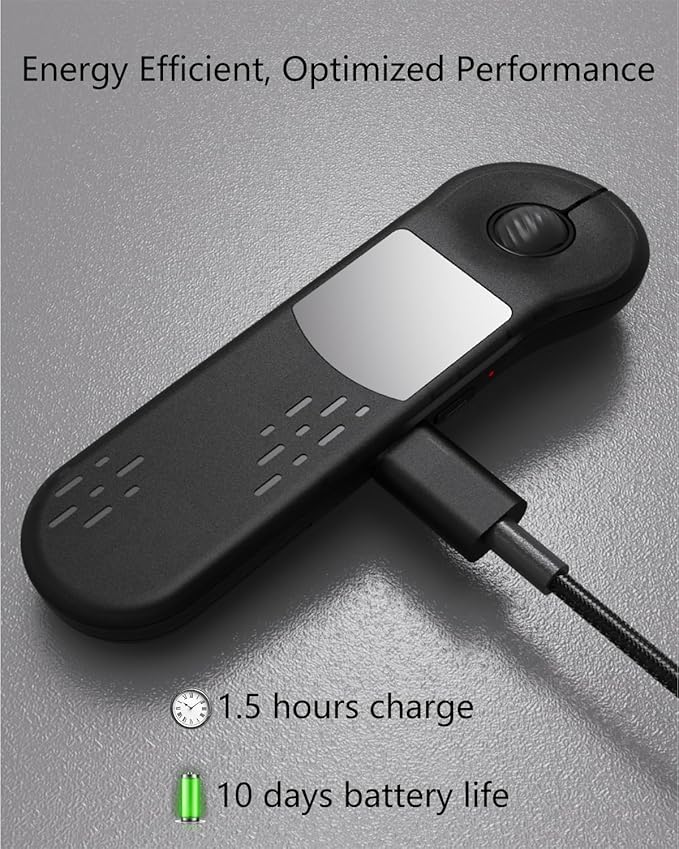 GUVOHUT Air Mouse for PC/iOS/Android with Touchpad Bluetooth 2.4G Remote Control for PowerPoint/Keynote/Tiktok/Camera/Kindle App Rechargeable Wireless Presentation for PPT Pointer (Black)