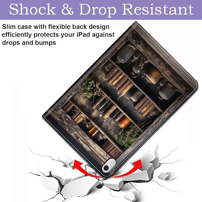 Case for iPad (A16) 11th Generation 11 Inch 2025 / iPad 10th Generation 10.9 Inch 2022 Ultra-Thin Multi-Angle Protective Cover with Auto Sleep/Wake A Dark Horse