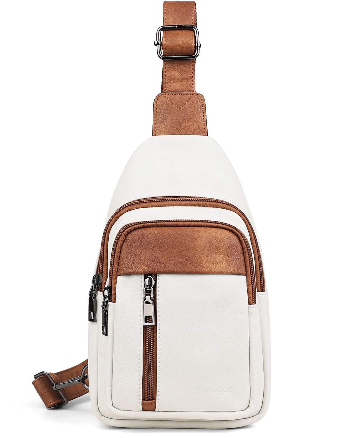 MASINTOR Sling Bag for Women, Crossbody Fanny Pack Sling Backpack, Beige