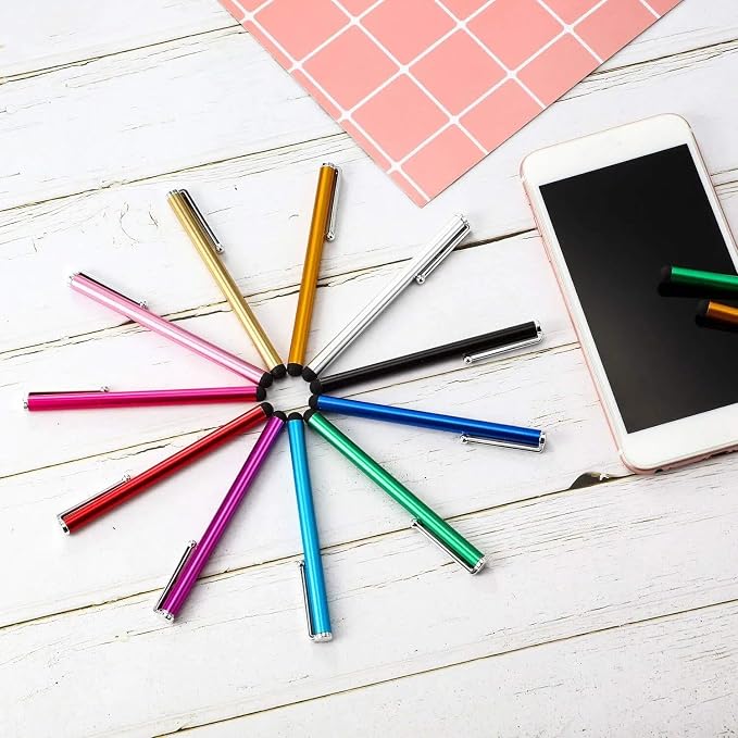 Outus 100 Pieces Stylus Pen Bulk Slim Touch Screen Stylus Universal Capacitive Digital Pen Compatible with Pad Phone Tablet Most Devices with Capacitive Touch Screen 10 Colors(Multicolor)