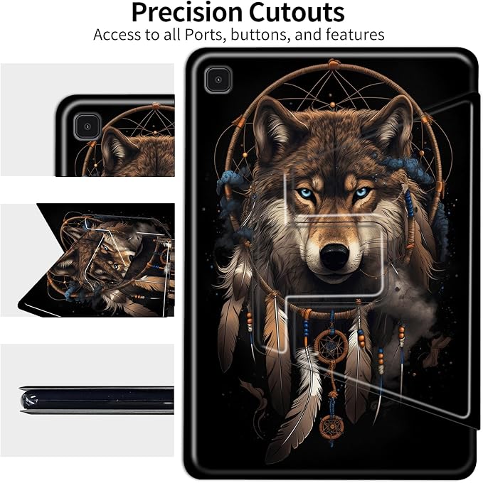 for Samsung Galaxy Tab S6 (10.5 inch) Tablet 2019 release-360 Degree Rotating Stand PU Leather Cover with Auto Wake/Sleep + S Pen HolderArt Butterfly