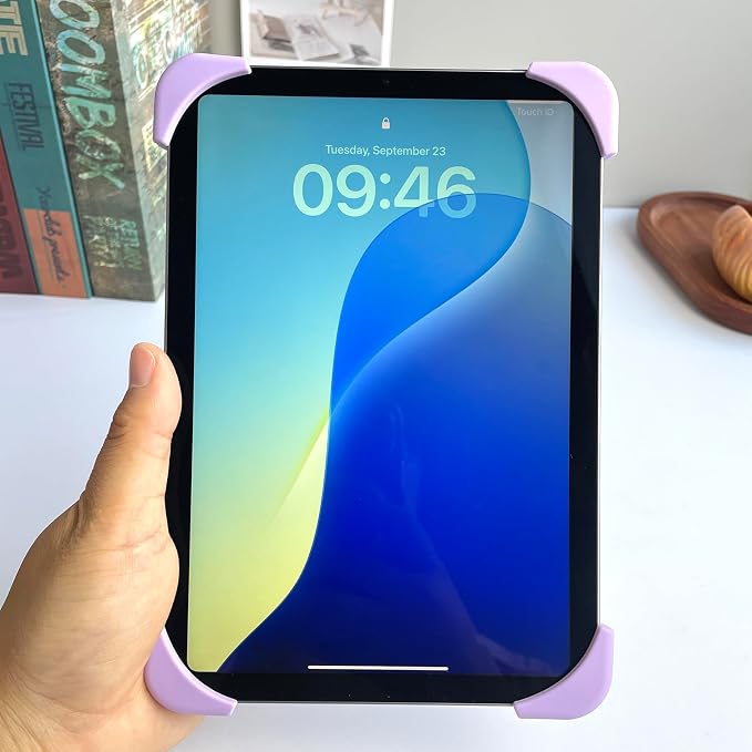 Silicone Anti-Slip Hand Strap Finger Grip Holder for iPad mini 7 (A17 Pro) 2024 / iPad mini 6 2021 8.3 inch - Blue