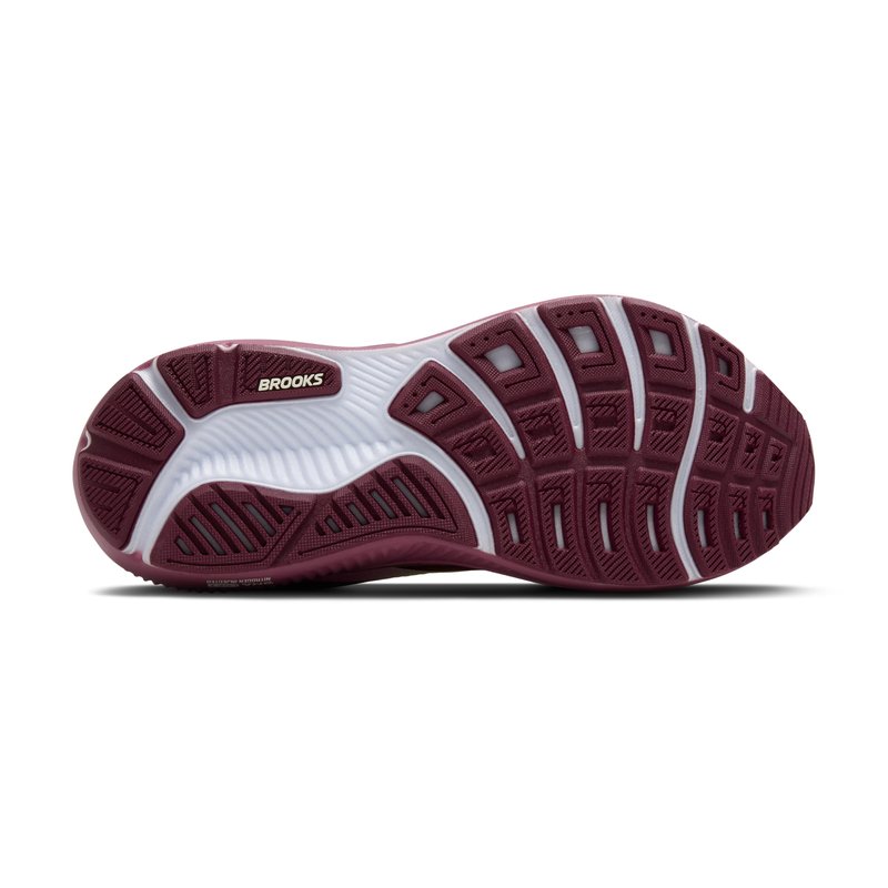 Brooks Women’s Ghost 17 Neutral Running Shoe - Burgundy/Pink/Green - 7 Medium
