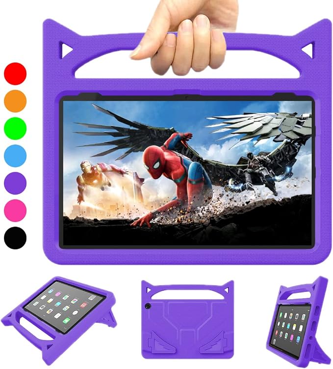 10 inch Tablet case for KidsLight Weight Shock Proof Handle Stand Kids Friendly.2023/2021 Release.Incompatible with TCL iPad Samsung 10in Tablet.(Black)