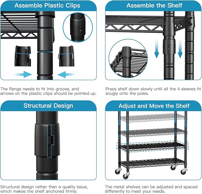 FUTASSI P3 Rolling Clothes Rack, Clothing Racks for Hanging Clothes, Heavy Duty Garment Rack with Wheels, Freestanding Portable Closet Organizer 39.4''W x 14''D x 78.5''H, Max Load 464 LBS, Black
