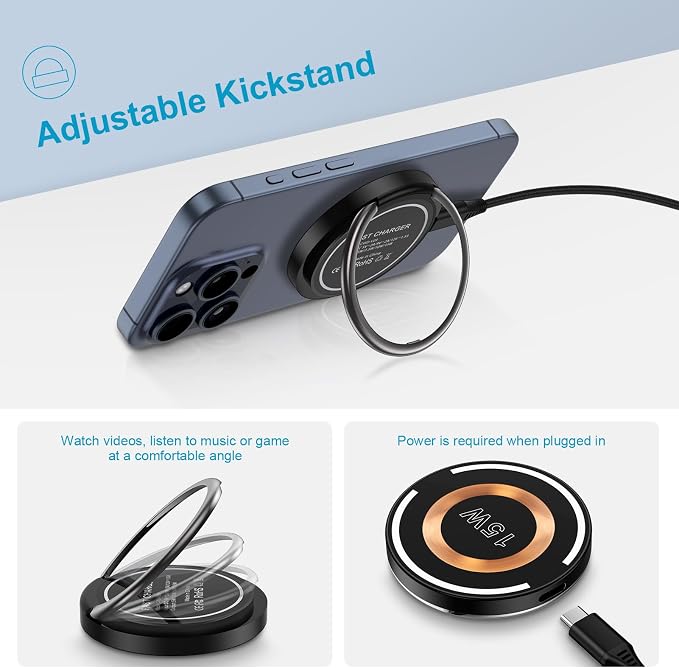 Magsafe Charger Samsung Wireless Charger Fast Charging Pad for Galaxy S26 | 15W Magnetic Wireless Charger Pad for Android Samsung S26 Ultra/S25/S24/Z Fold7/Flip7/FE/Pixel 10a iPhone 17/16e/16 Pro Max