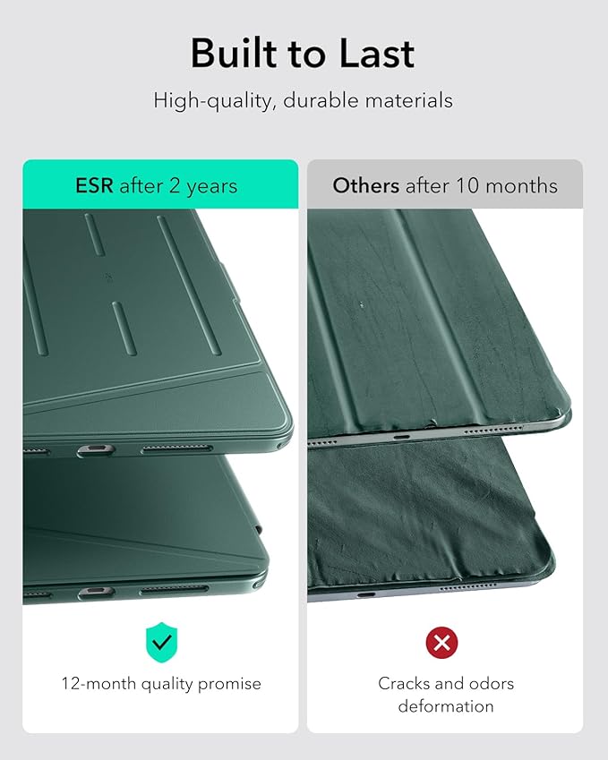 ESR for iPad Pro 13 Inch Case (M5/M4) 2025/2024, Vertical Stand Cover, Multi Stand Angles, Ultra-Stable Case with Pencil Holder, Flip Series, Green