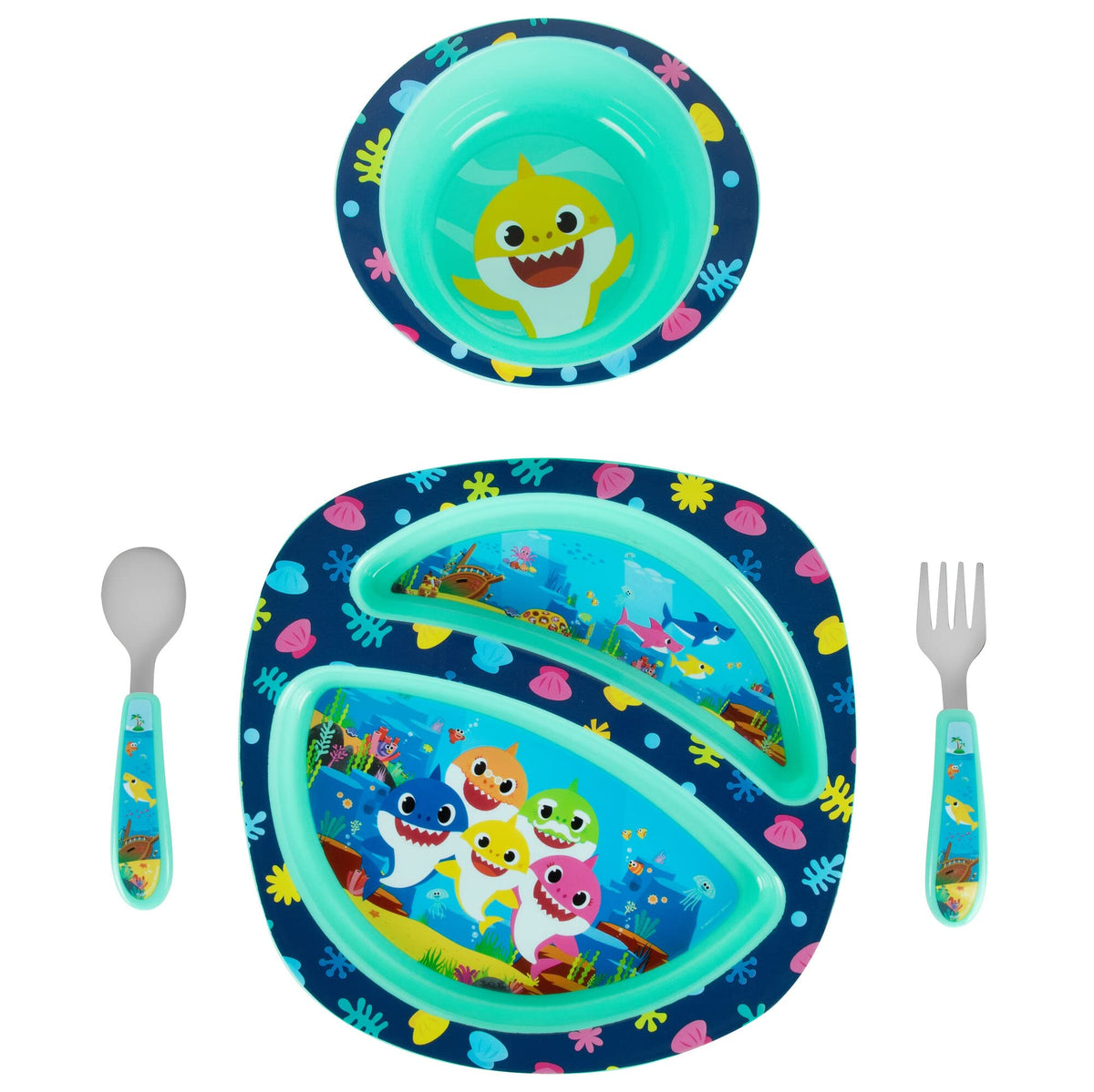 The First Years CoComelon Dinnerware Set - Toddler Plates and Toddler Utensils- 4 Count