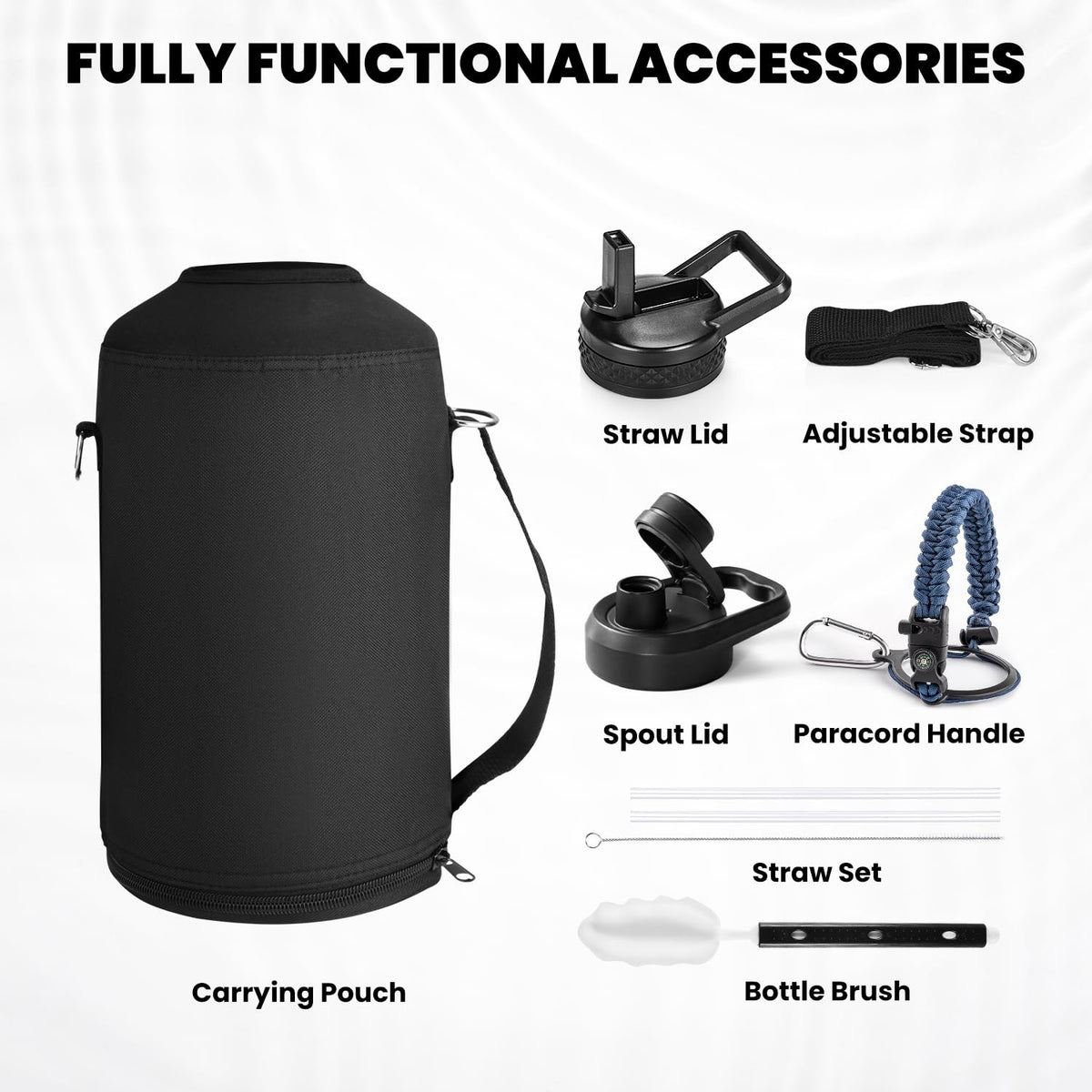 RAYMYLO One Gallon Water Bottle Insulated, Triple Walled Vacuum Stainless Steel