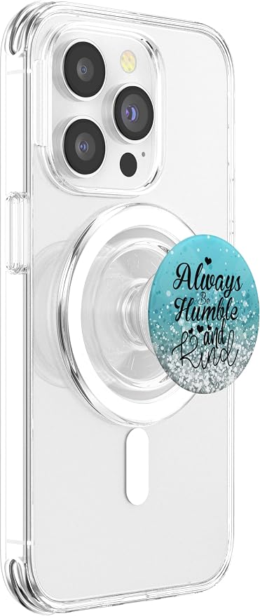 Black Always Be Humble On Silver Light Blue PopSockets Adhesive PopGrip