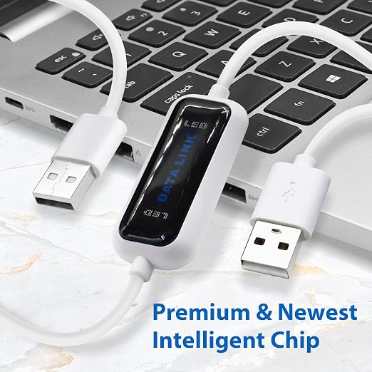 YACSEJAO USB Data Transfer Cable High Speed PC to PC USB 2.0 Computer Laptop Data Sync Link File Transfer Copy Cable for Microsoft Win 2000 / XP/VISTA/Win7/8/10