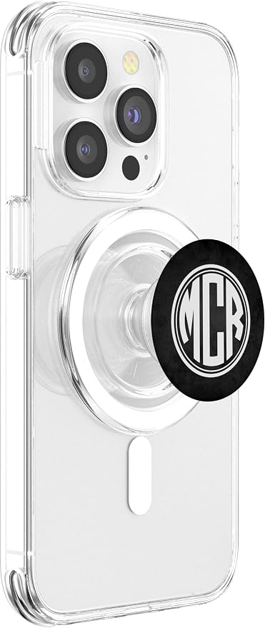 MCR Monogram Gift Initials MCR or MRC on Black PopSockets Adhesive PopGrip