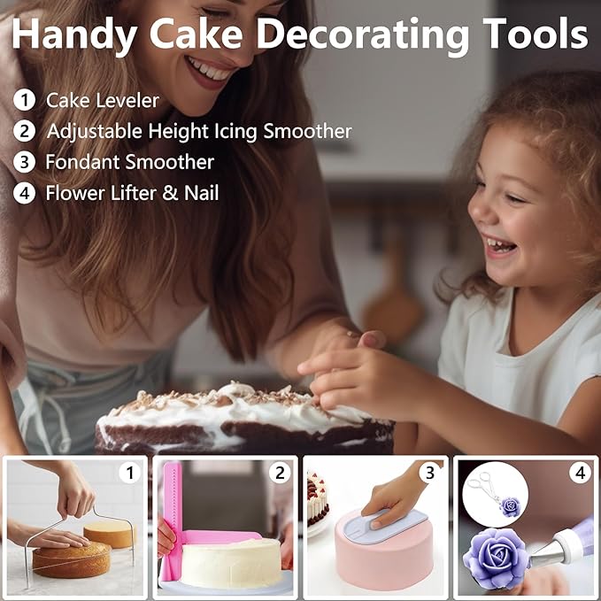 200PCs Cake Decorating Supplies Kit for Beginners, Cake Icing Tools Set