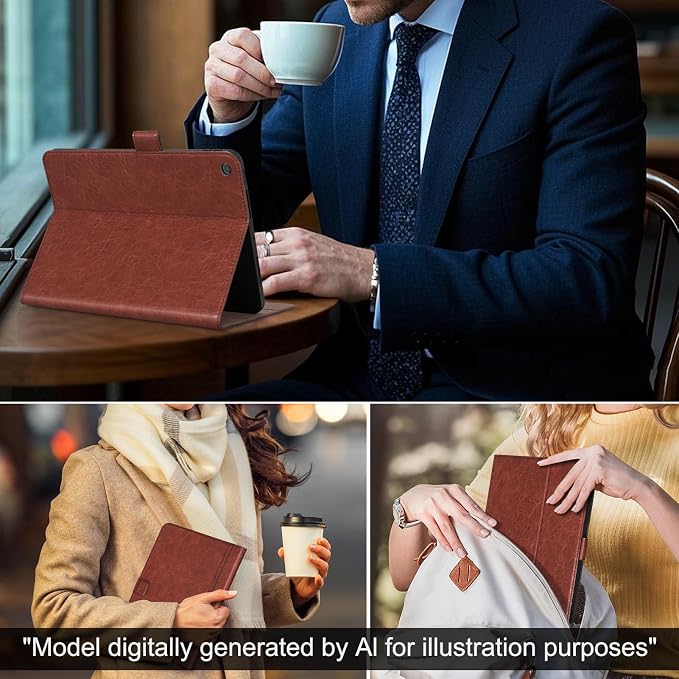 Leather Case for iPad 9th/8th/7th Gen 10.2 Inch (2021/2020/2019) | Premium Leather Folio Cover with Magnetic Closure Adjustable Stand Auto Sleep/Wake shockproof Protective CaseBlack