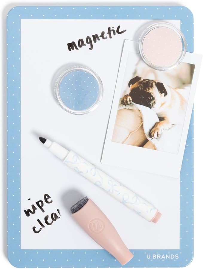 U Brands Magnetic Locker Accessories and Decorating Kit, 6 Piece Set, Charming Coquette, Back to School Essentials, Whiteboard, Mirror, and More