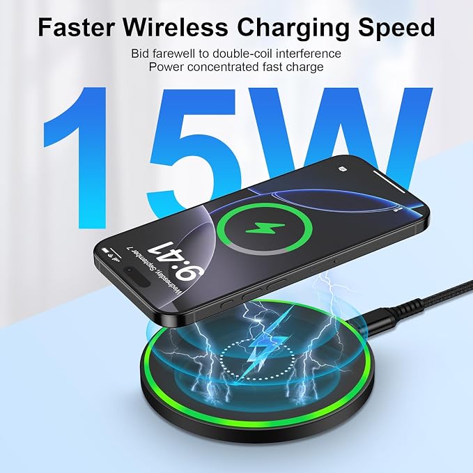 Wireless Charger Google Pixel Fast Charging Pad for Pixel 10 Pro XL/10/9Pro | 15W Android Phone Wireless Charging Station for Pixel 9 Pro XL/8a/7 Pro Galaxy S26 S25 S24 S23 Moto G Power(2025)RazrE