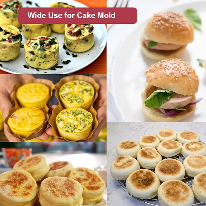 Nalchios Silicone Egg Bites Molds, Non-Stick 6-Cavity Muffin Cupcake Pans Deep 3 Inch Baking Mold for Egg Breakfast Sandwiches Omelets Dinner Rolls Hamburger Bun
