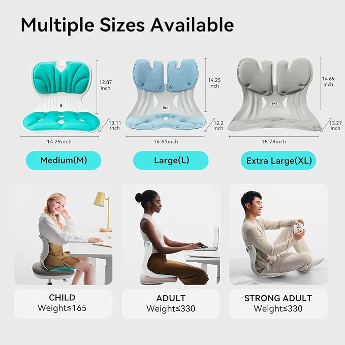 BKT Seat Cushion Chair Ergonomic Office Chair Cushions Lumbar Support for Seat Pillow Ideal for Students Office Workers Nursing Mothers Long Sitting Outdoor Fishing Floor