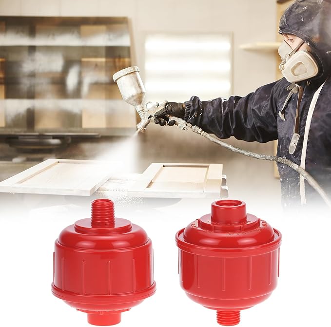 QWORK 10 Pack Disposable Mini Air Water Trap Filters, 1/4" Threads, Spray Gun