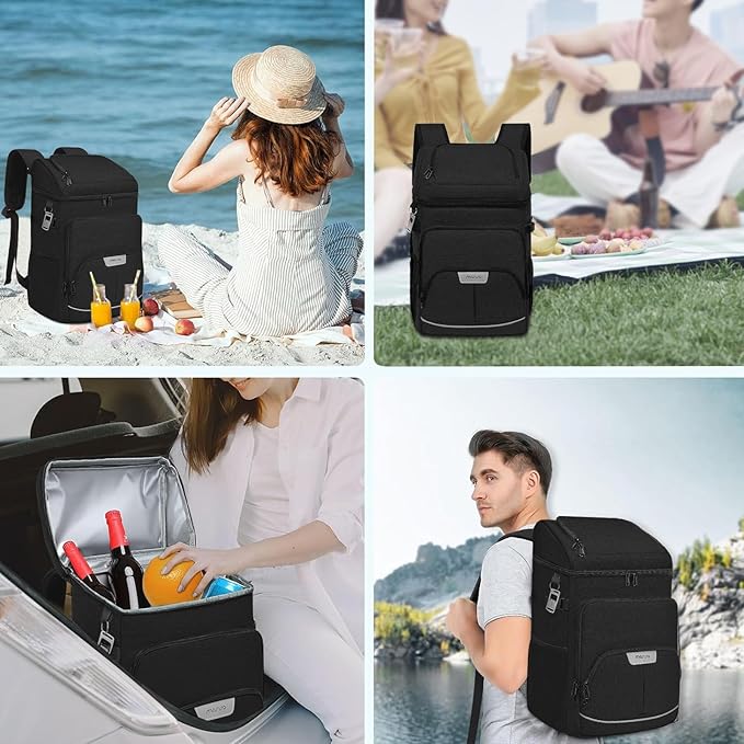 MOSISO Cooler Backpack, 40 Cans Large Capacity Leakproof Insulated Soft Backpack Cooler, Portable Lightweight Beach Cooler Bag for Men Women, Waterproof Lunch Bag for Picnics Camping Hiking