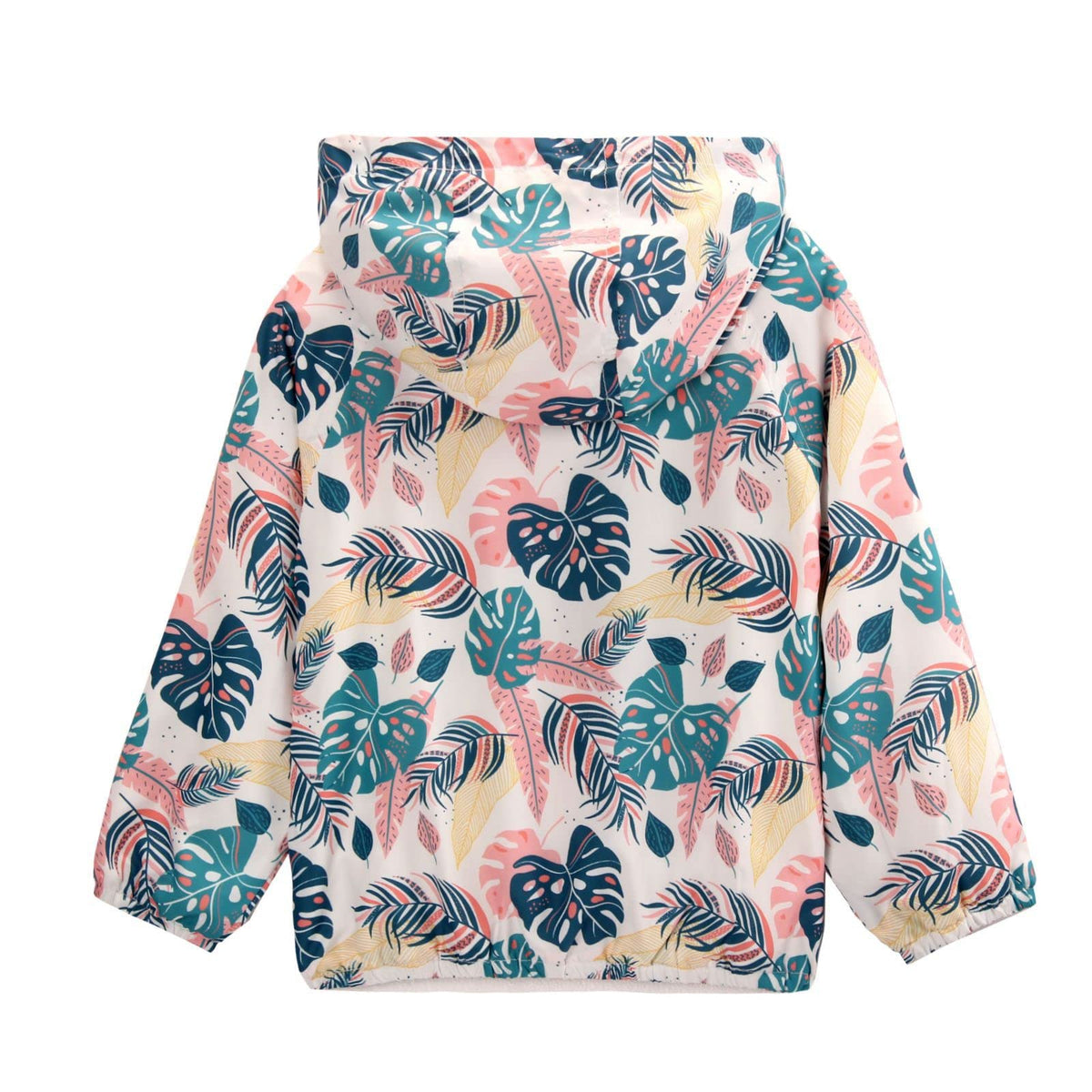 WELAKEN Girls' Water-resistant Jacket with Leaf Print, Sun Protection and Seasonal Transformation Jacket