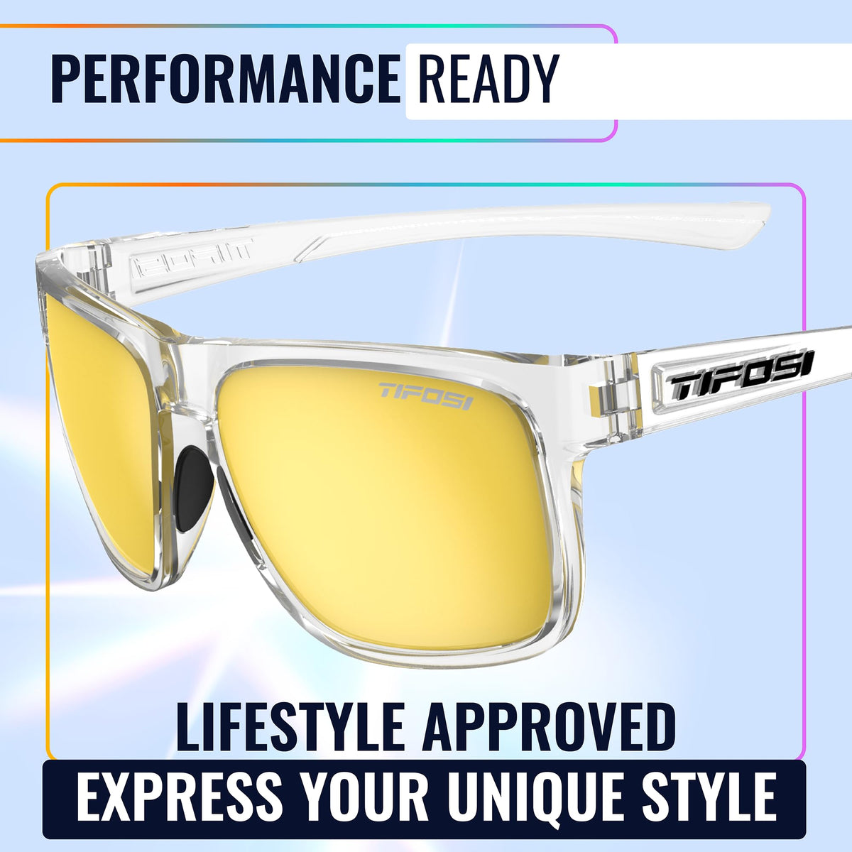 Tifosi Optics Swick Sunglasses (Crystal Clear/Smoke Yellow Lenses)
