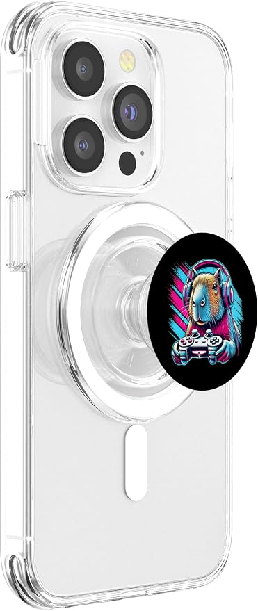 Capybara Funny Video Games Gamer PopSockets PopWallet for MagSafe