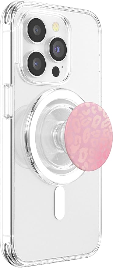 Light Pink Leopard Print Cheetah Phone Pop Up Holder Button PopSockets Adhesive PopGrip