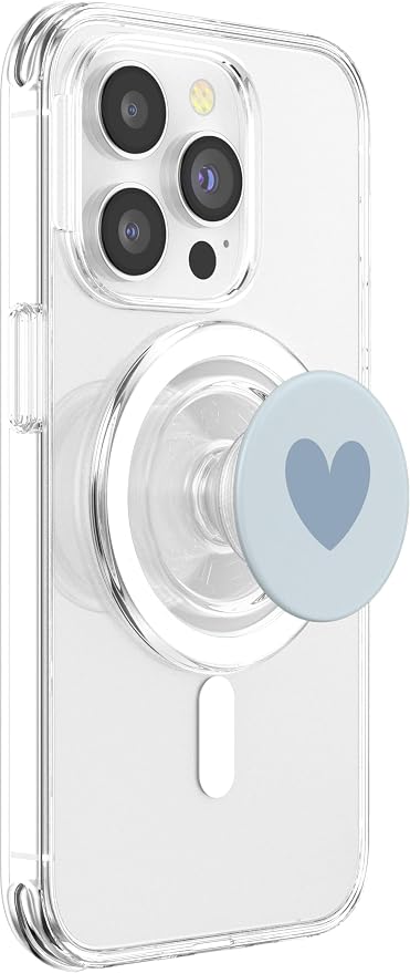 Pale Blue Cute Heart Minimalist Heart Love PopSockets Adhesive PopGrip