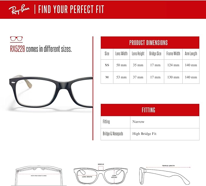 Ray-Ban RX5228 Square Eyeglasses for Men for Women +BUNDLE with ACCESSORY EYEWEAR KIT